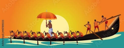 Kerala boat race competition. vector illustration design photo