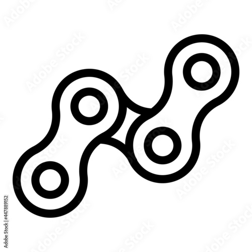 Bike metal chain icon. Outline Bike metal chain vector icon for web design isolated on white background