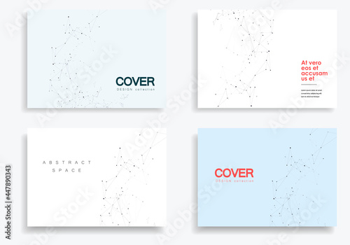 Vector cover brochure for science and medical and business and medicine and biology templates for presentation. Graphic design of molecules structure