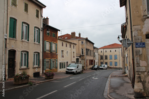 steet and houses in saint-nicolas-du-port in lorraine (france) 