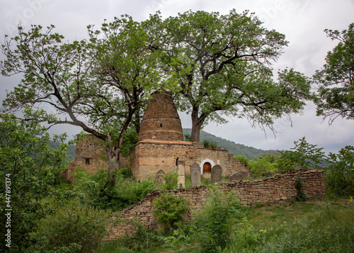 Kala-Koreish - the remains of an ancient city in the Caucasus mountains photo