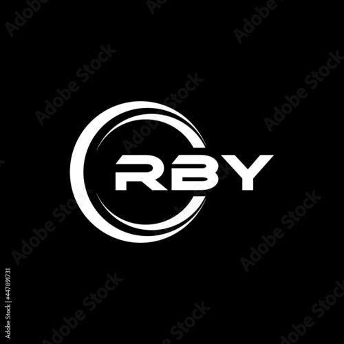 RBY letter logo design with black background in illustrator, vector logo modern alphabet font overlap style. calligraphy designs for logo, Poster, Invitation, etc.