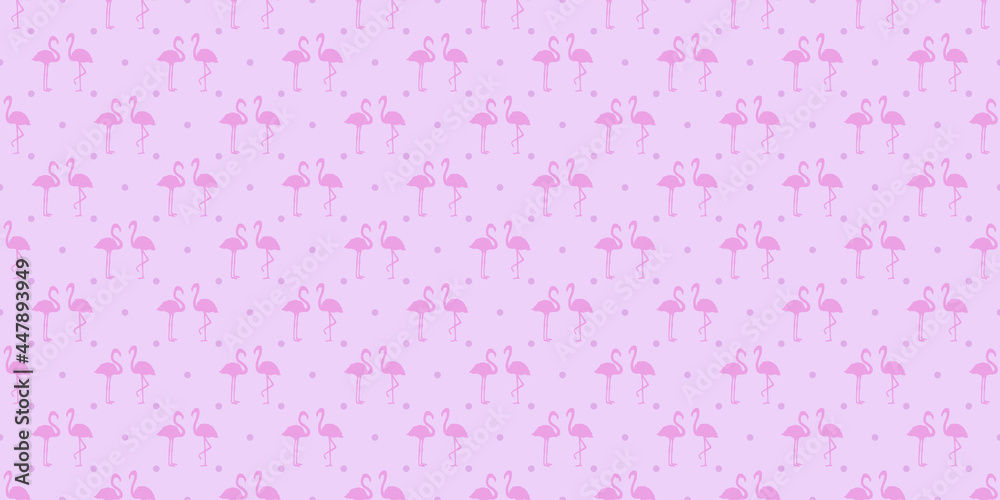 Seamless dotted wallpaper with flamingos. Сouple in love. Abstract polka texture with birds. Valentine's day Seamless dotted wallpaper with flamingos. Сouple in love. Abstract polka texture with birds. Valentine's day