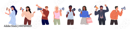 People with loudspeakers
