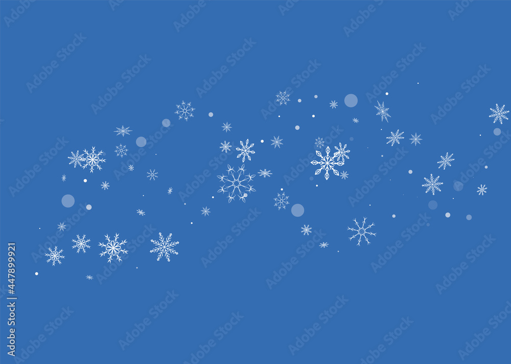 White delicate openwork snowflakes are scattered on a blue background. Festive background, postcard design, wallpaper White delicate openwork snowflakes are scattered on a blue background. Festive background, postcard design, wallpaper
