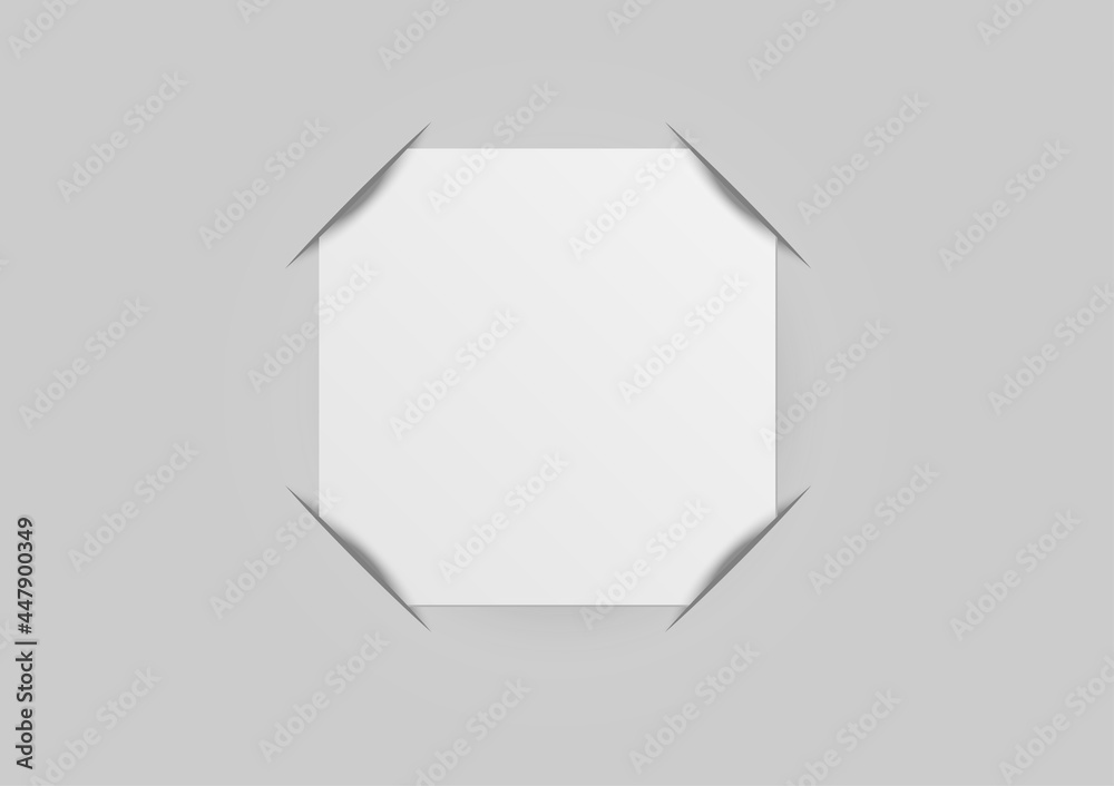 Blank paper with corner template. Photo frame corners. Square card