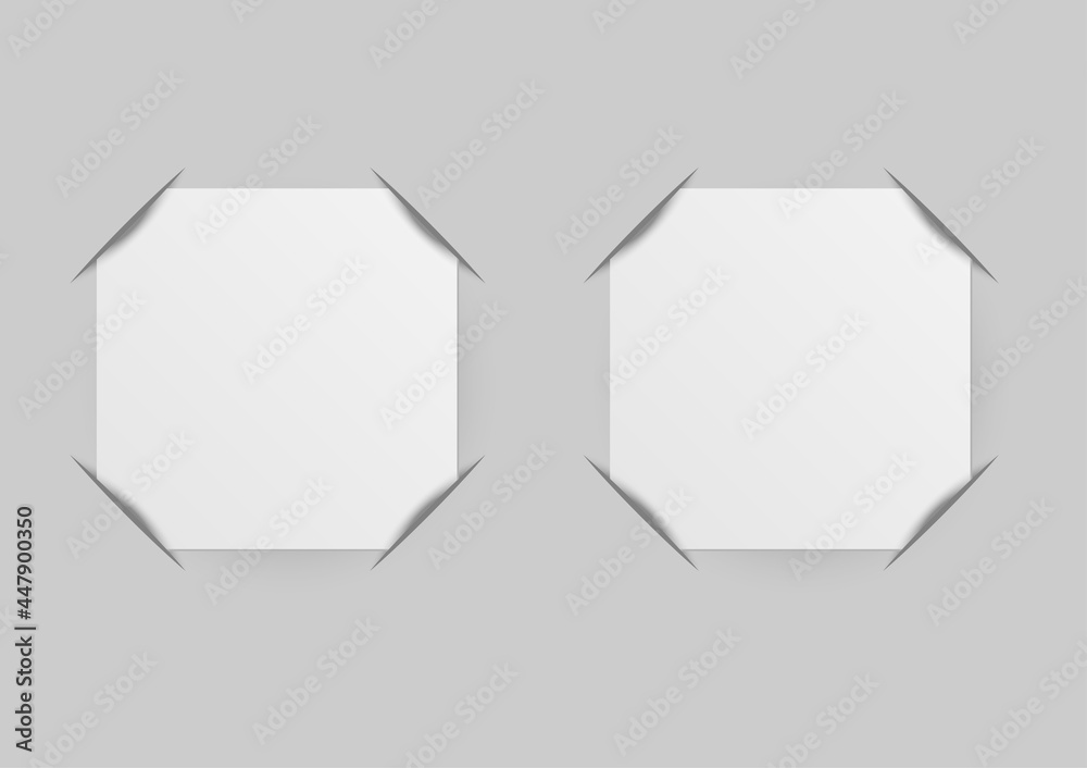 Blank paper with corner template. Photo frame corners. Square card vector illustrator. Blank paper with corner template. Photo frame corners. Square card vector illustrator.