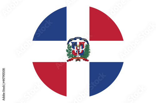 Circle flag vector of Dominican Republic on white background.
