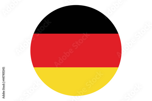 Circle flag vector of Germany on white background.