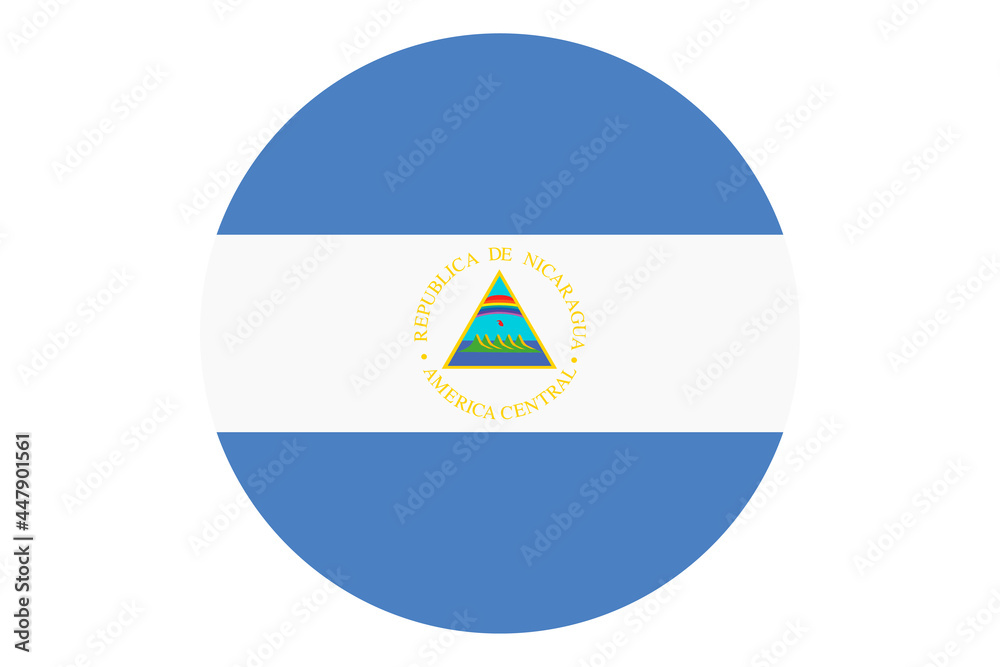 Circle flag vector of Nicaragua on white background. Circle flag vector of Nicaragua on white background.