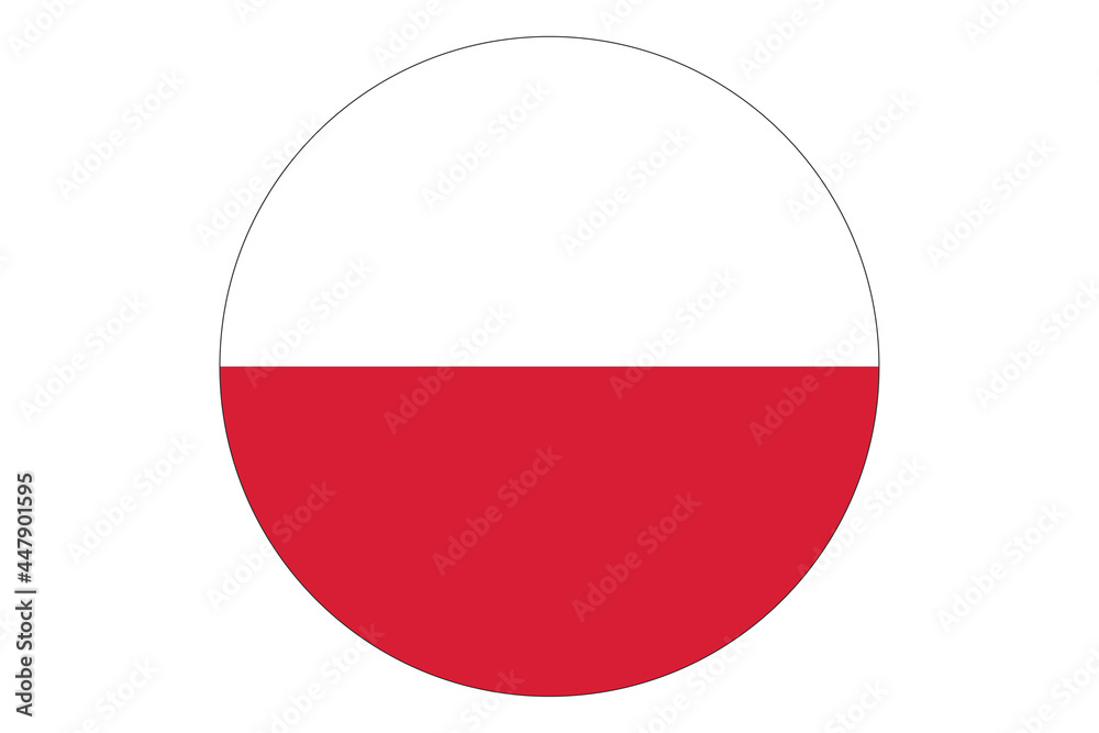 Circle flag vector of Poland on white background. Circle flag vector of Poland on white background.