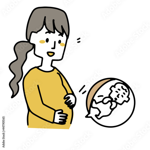 お腹の中の赤ちゃんが蹴っている様子