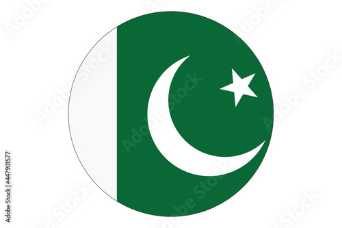 Circle flag vector of Pakistan on white background.