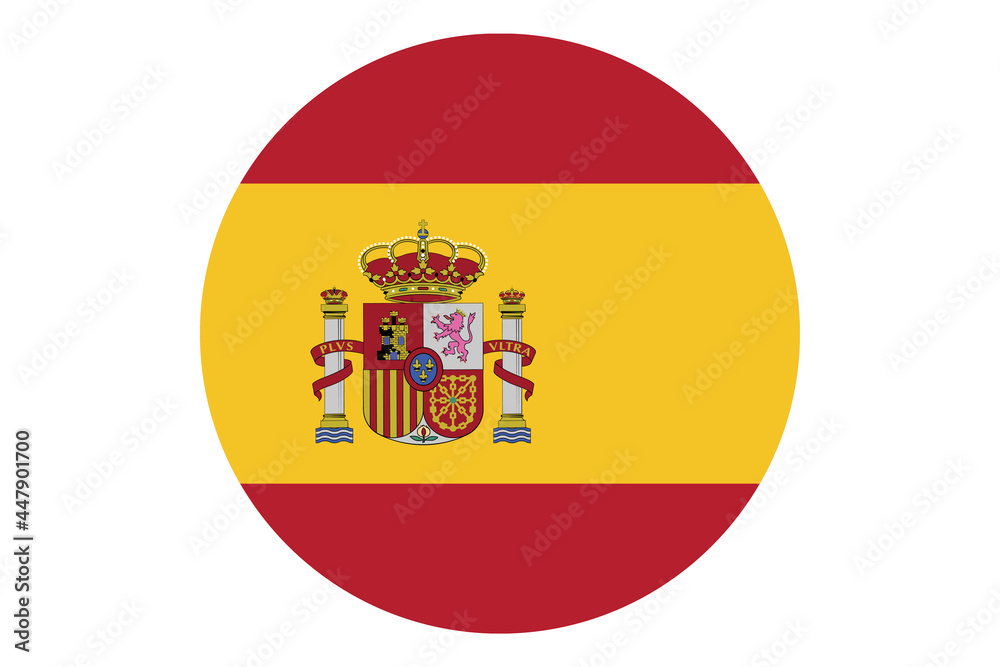 Obraz premium Circle flag vector of Spain on white background.
