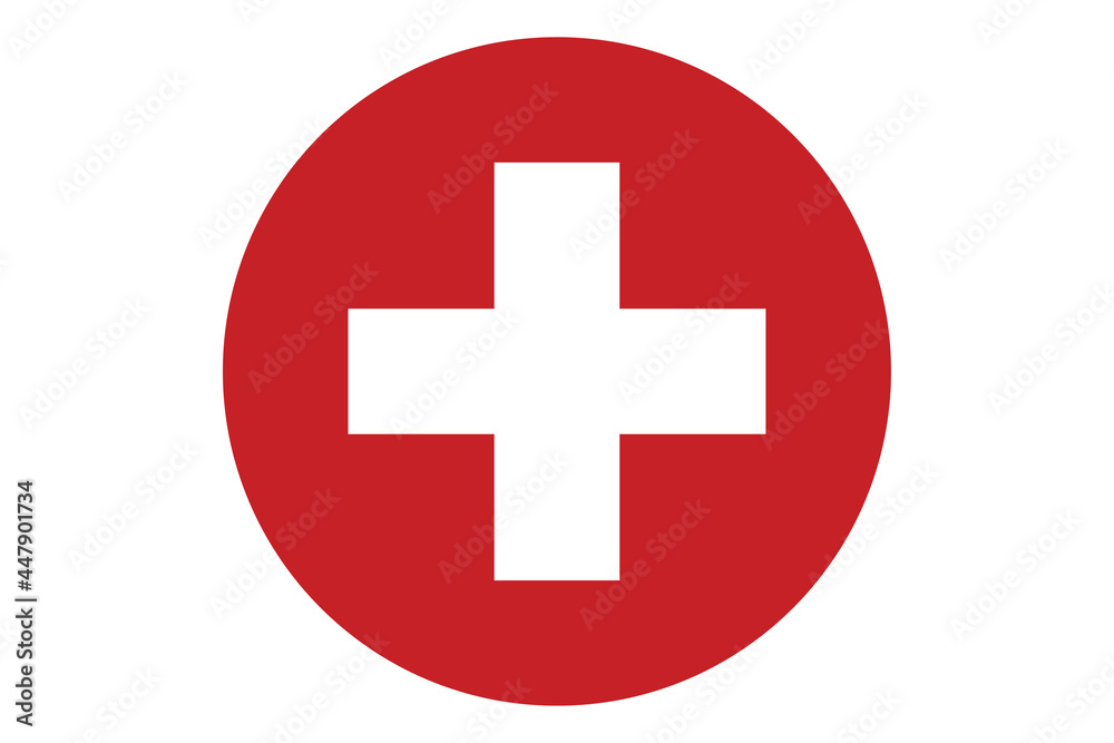 Circle flag vector of Switzerland on white background. Circle flag vector of Switzerland on white background.
