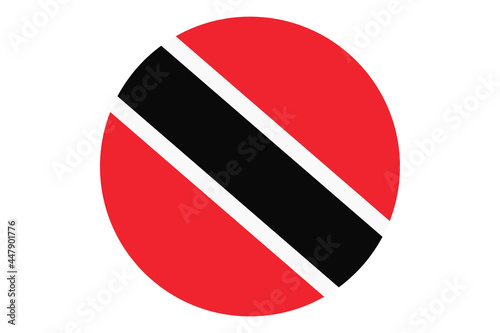 Circle flag vector of Trinidad and Tobago on white background.