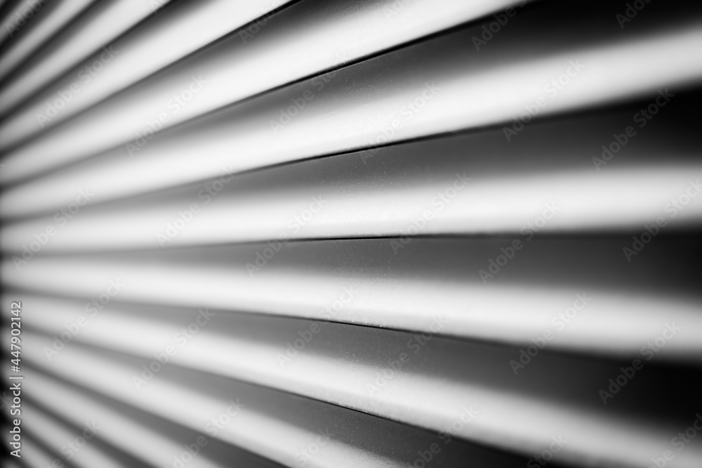 Fototapeta premium Metal shutters at the windows. Close up view