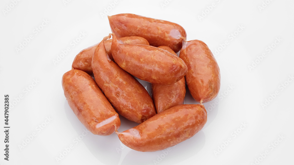 sausages isolated on white background sausages isolated on white background