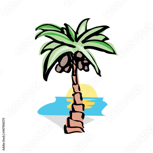 Palm tree isolated on a white backgroun in EPS10
