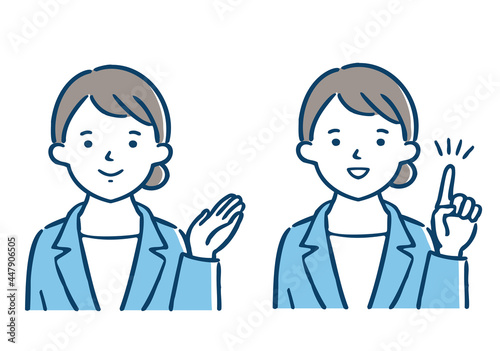 ビジネスパーソン／女性／案内／上半身