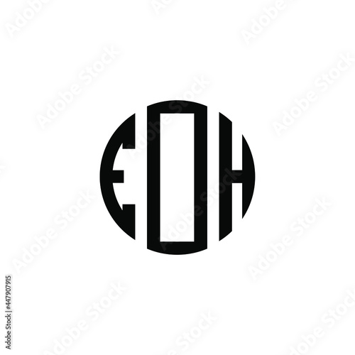 EDH letter logo design. EDH letter in circle shape. EDH Creative three letter logo. Logo with three letters. EDH circle logo. EDH letter vector design logo  photo