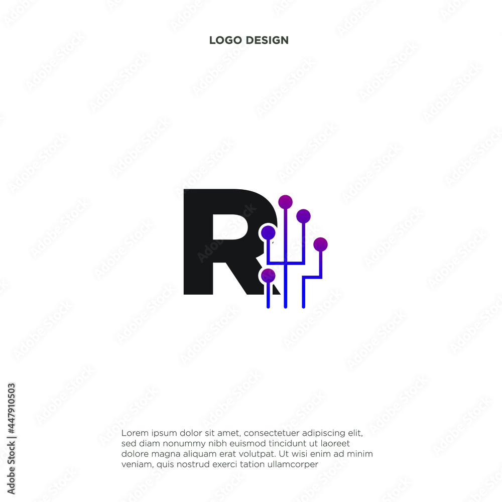 letter R abstract logo design symbol letter mark technology, dot, computer, data, internet. premium vector. letter R abstract logo design symbol letter mark technology, dot, computer, data, internet. premium vector.