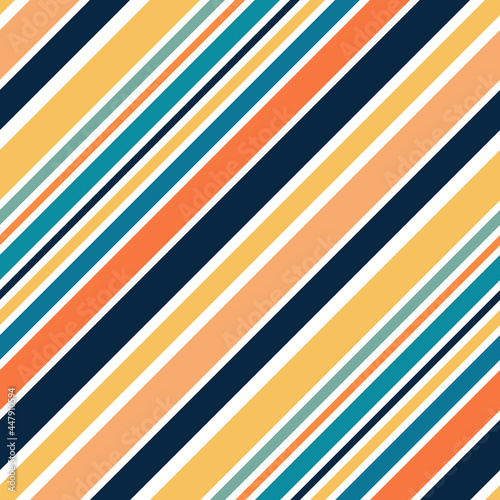 Free Download Diagonal geometrical pattern illustration with yellow, orange, blue, navy blue and turquoise stripes decoration on white background - GFXLoad