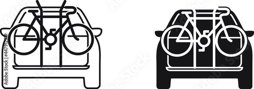 Car and bicycle icon , vector illustration
