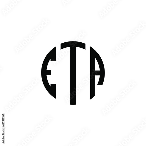 ETA letter logo design. ETA letter in circle shape. ETA Creative three letter logo. Logo with three letters. ETA circle logo. ETA letter vector design logo 