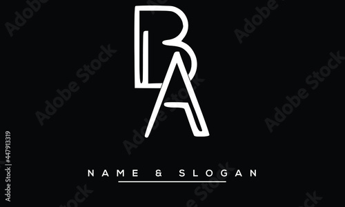 AB,  BA,  A,  B   Abstract Letters Logo Monogram