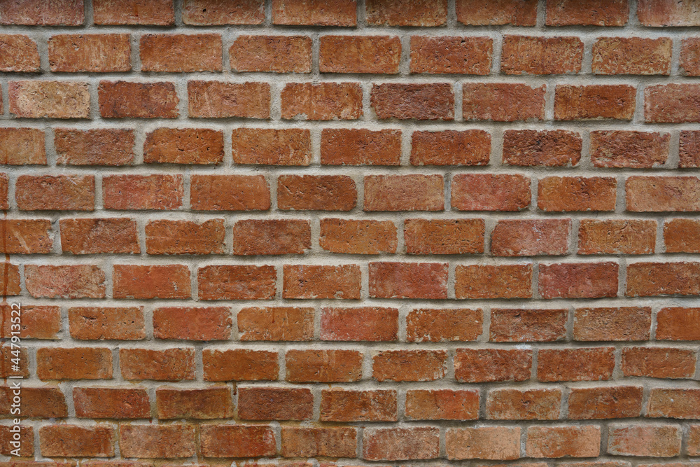 Square brick wall of a local restaurant Square brick wall of a local restaurant