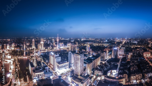 Aerial photography of the city scenery of Nantong, Jiangsu at night © 昊 周