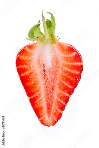Strawberry isolated. Strawberries isolate. Whole, half, cut strawberry on white. Strawberries isolate. Side view organic strawberries.