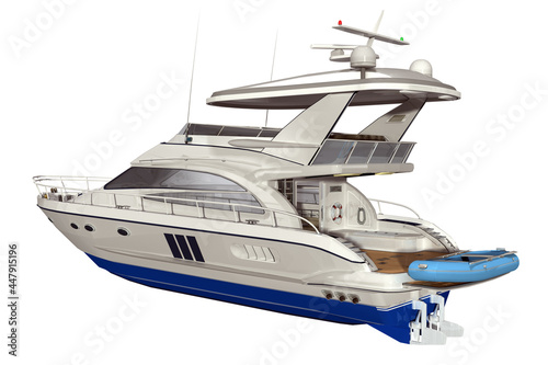3d Luxus Yacht mit Schlauchboot, isoliert © i-picture
