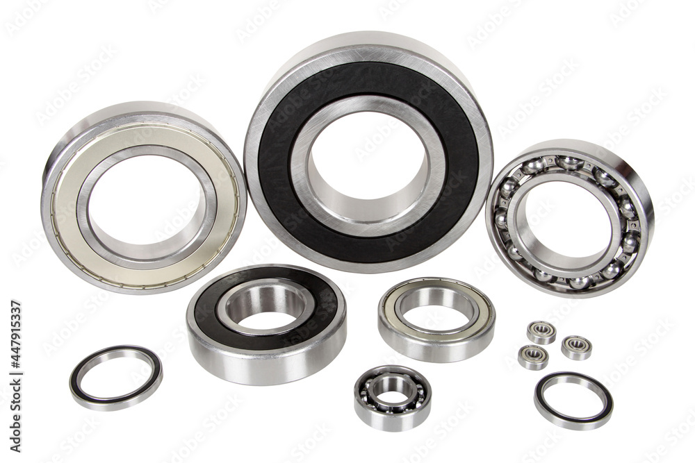 group ball bearings on a white background group ball bearings on a white background
