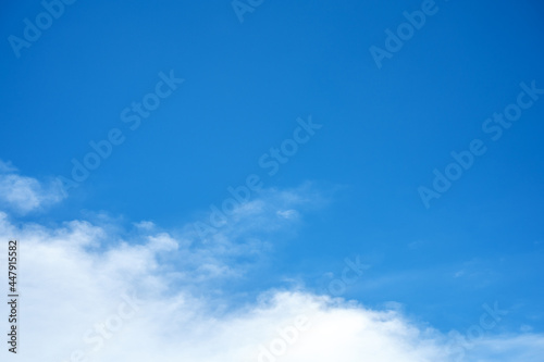 Blue sky with white clouds and copy space in daylight for background.