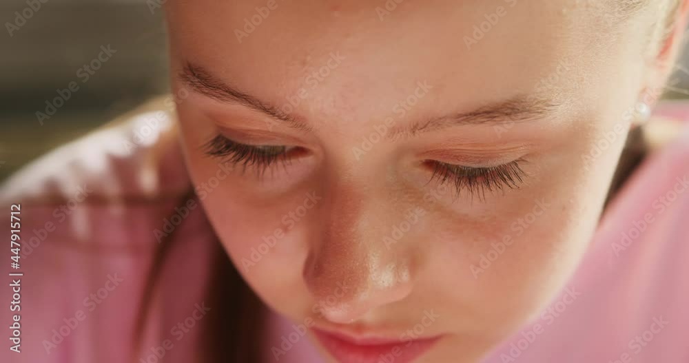Young woman artist portrait, teenager painter face close-up, concentrated student painting in professional art school. Beautiful girl drawing picture. Young woman artist portrait, teenager painter face close-up, concentrated student painting in professional art school. Beautiful girl drawing picture.