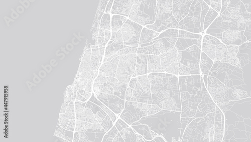 Urban vector city map of Tel Aviv, Israel, middle east