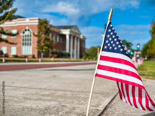 american flag in the wind election day 2020
