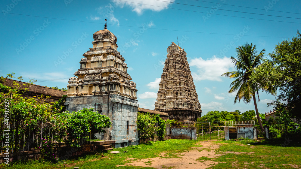 The Great Ekambareswarar Temple, Earth Linga Kanchipuram, Tamil Nadu, South India - Religion and Worship scenario image. The Famous Hindu God Temple, Indias Best Tourism Place The Great Ekambareswarar Temple, Earth Linga Kanchipuram, Tamil Nadu, South India - Religion and Worship scenario image. The Famous Hindu God Temple, Indias Best Tourism Place
