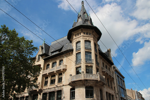 art nouveau building (former bank) in nancy in lorraine (france) 