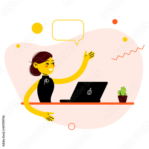 Engaging content, blogging, media planning, promotion in social network concept. Flat vector illustration.