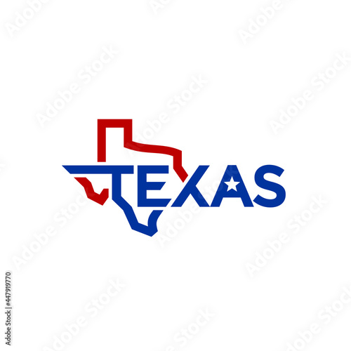 Texas logo design. Lone Star and Texas Map Symbol. Lonestar Vector Illustration.