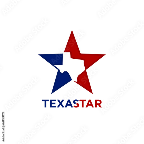 Texas logo design. Lone Star and Texas Map Symbol. Lonestar Vector Illustration.