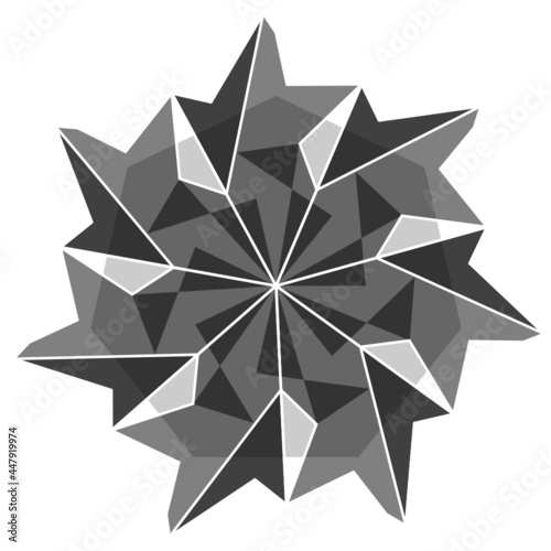 Abstract geometric monochrome symbol polygon-7d1