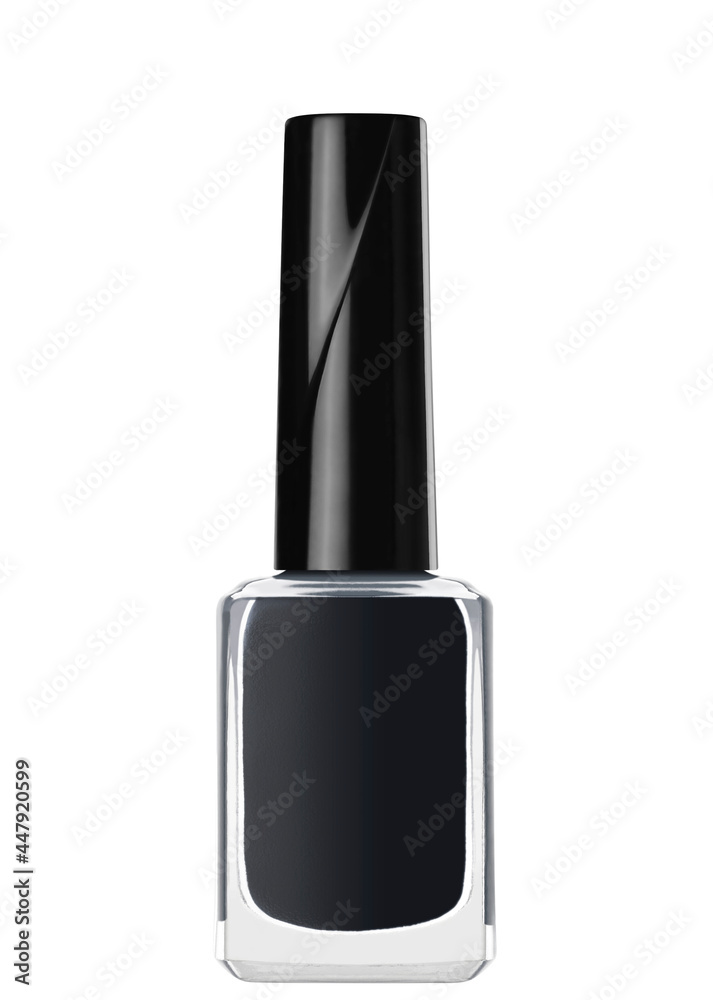 Bottle of studio shot black nail polish isolated on white background Bottle of studio shot black nail polish isolated on white background