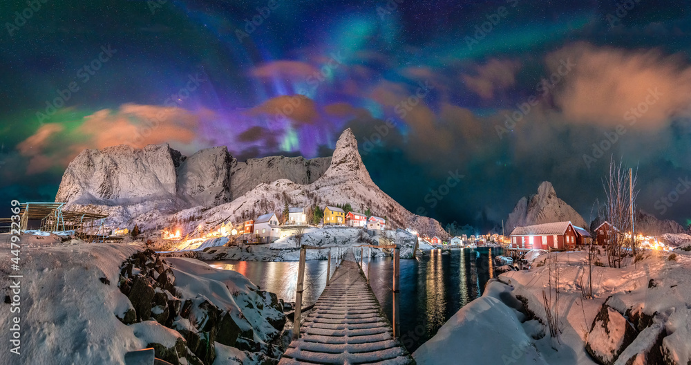 Pictures of beautiful landscapes in Norway. Both snow and northern lights are popular with tourists.