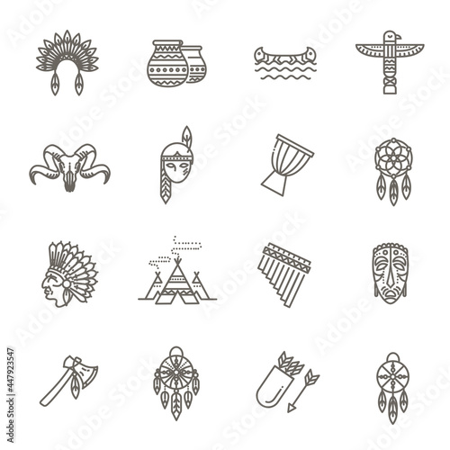 Wild west american indian designed element traditional art concept. American indian.