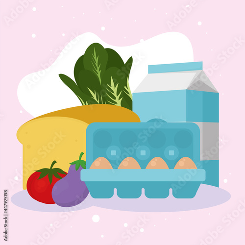 eggs and food icon set