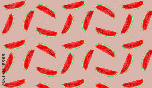 Beautiful watermelon patterns on a colorful background